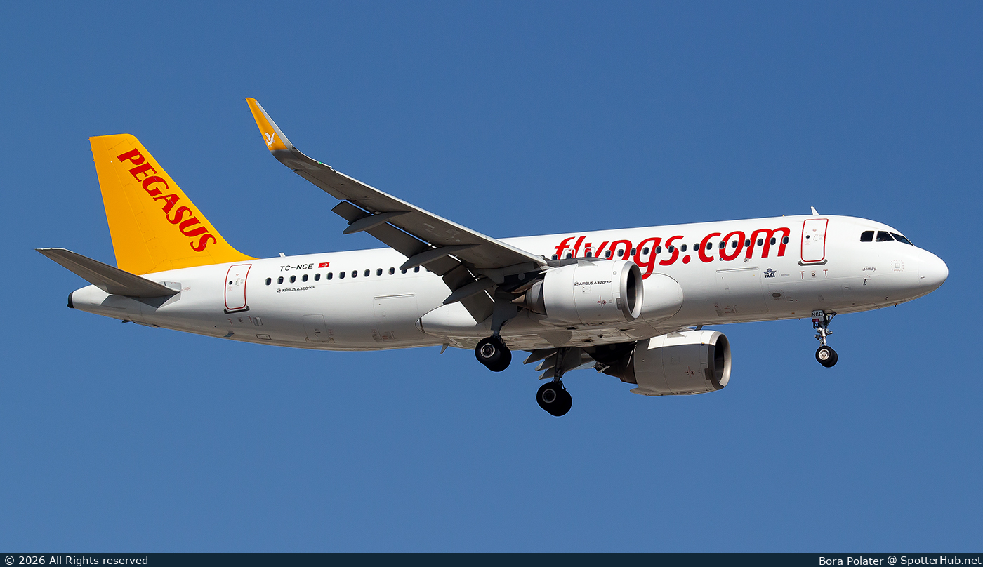 Photo of TC-NCE - Airbus A320-251N operated by Pegasus Airlines