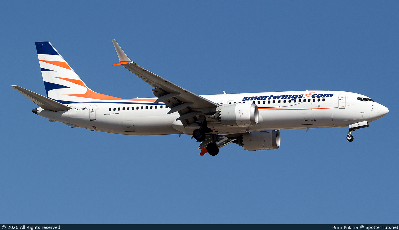 Photo of OK-SWA - Boeing 737 MAX 8 operated by SmartWings