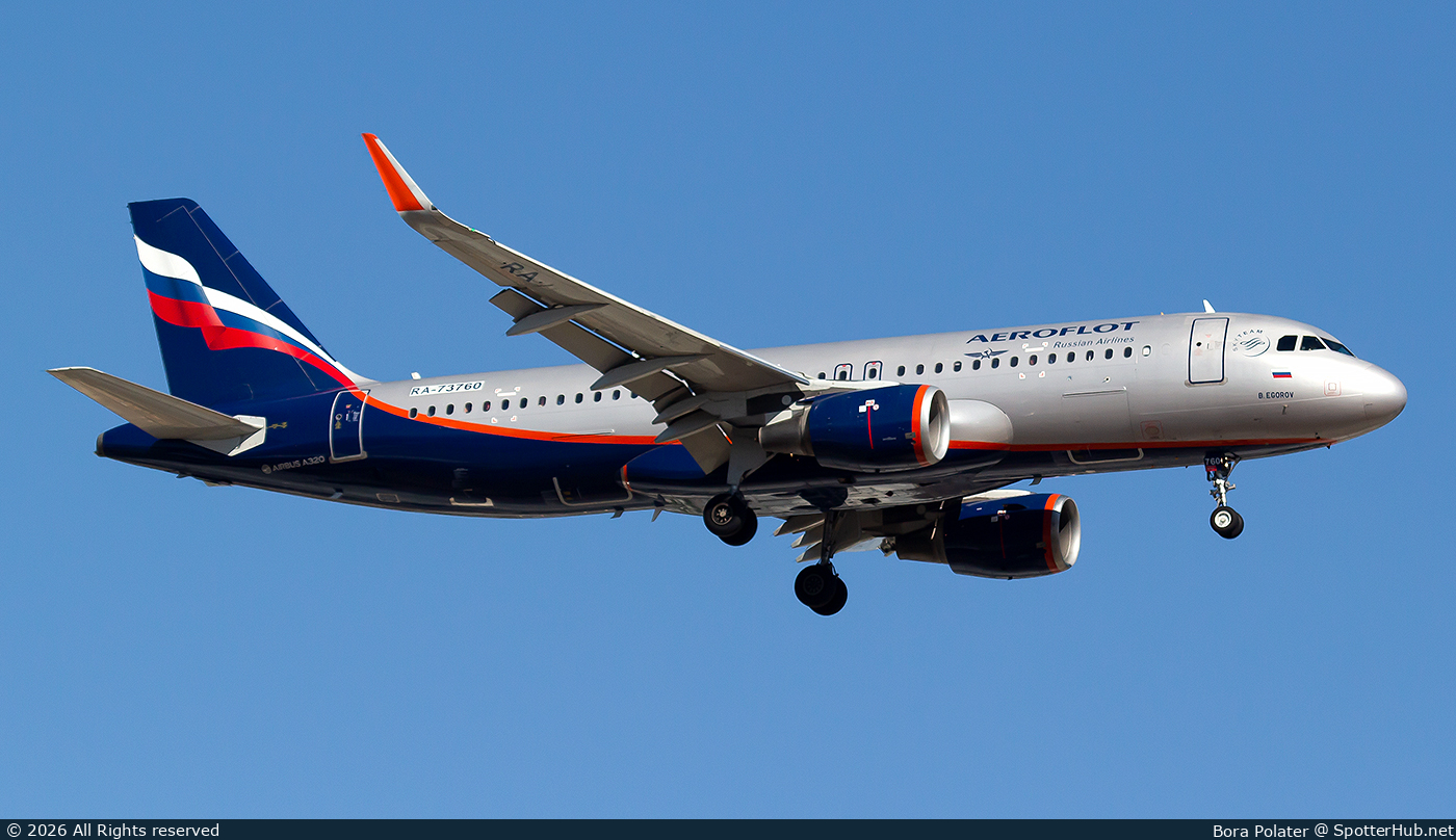 Photo of RA-73760 - Airbus A320-214 operated by Aeroflot
