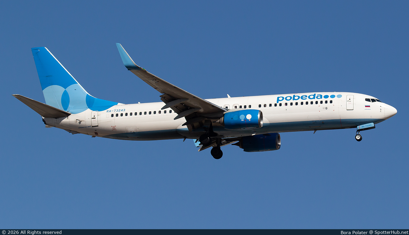 Photo of RA-73243 - Boeing 737-8LJ operated by Pobeda