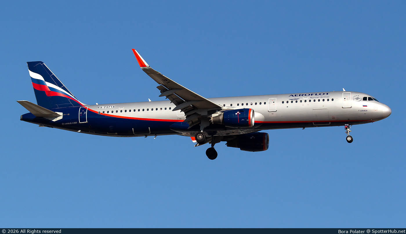 Photo of RA-73714 - Airbus A321-211 operated by Aeroflot