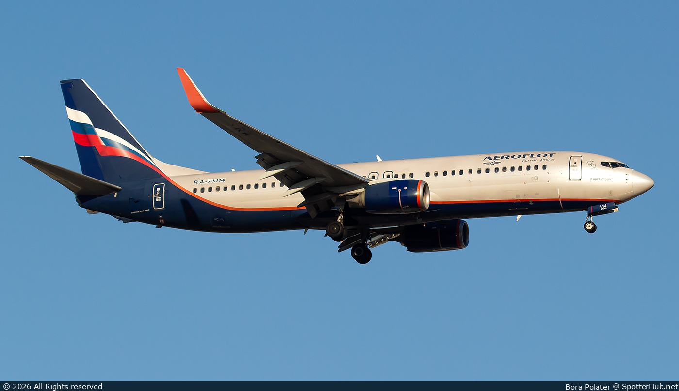 Photo of RA-73114 - Boeing 737-8LJ operated by Aeroflot