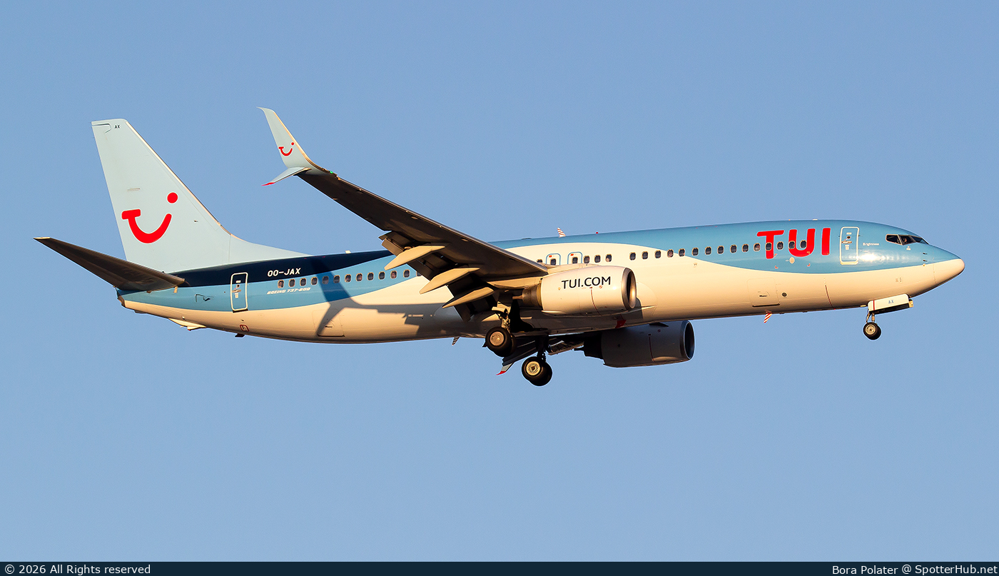 Photo of OO-JAX - Boeing 737-8K5 operated by TUI Airlines Belgium