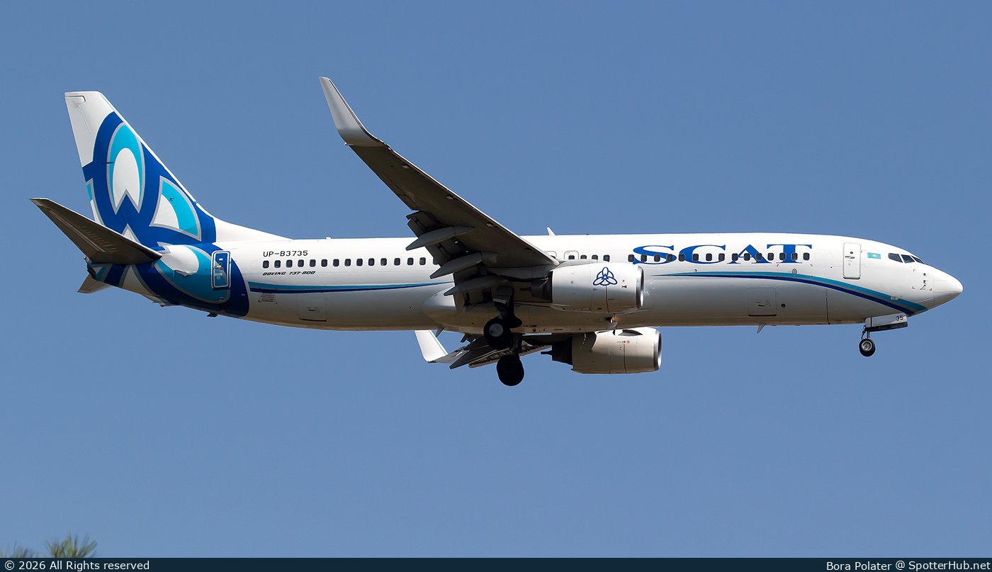 Photo of UP-B3735 - Boeing 737-8HX operated by SCAT Airlines