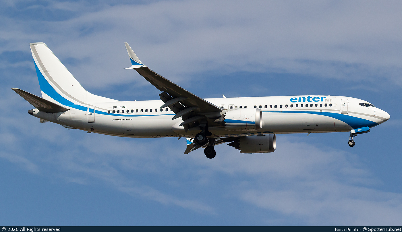 Photo of SP-EXG - Boeing 737 MAX 8 operated by Enter Air