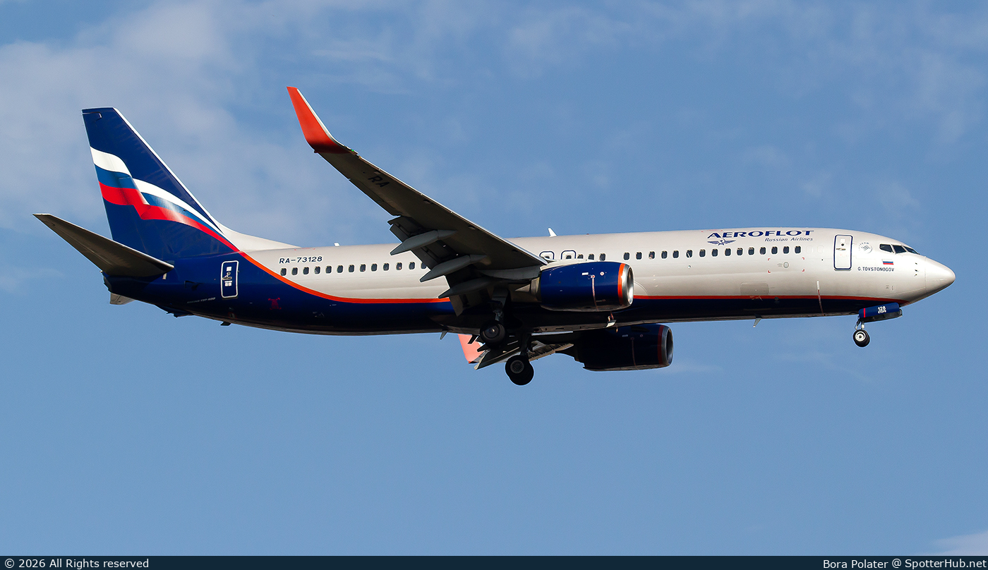 Photo of RA-73128 - Boeing 737-8LJ operated by Aeroflot