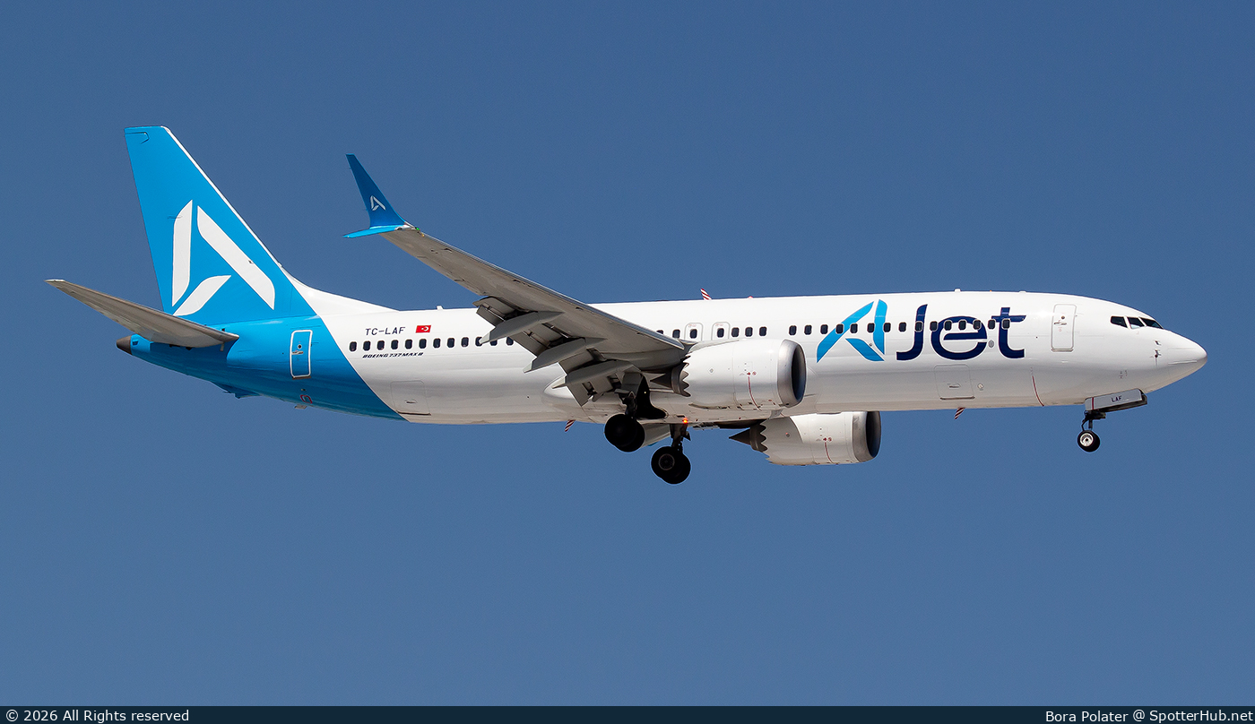 Photo of TC-LAF - Boeing 737 MAX 8 operated by AJet