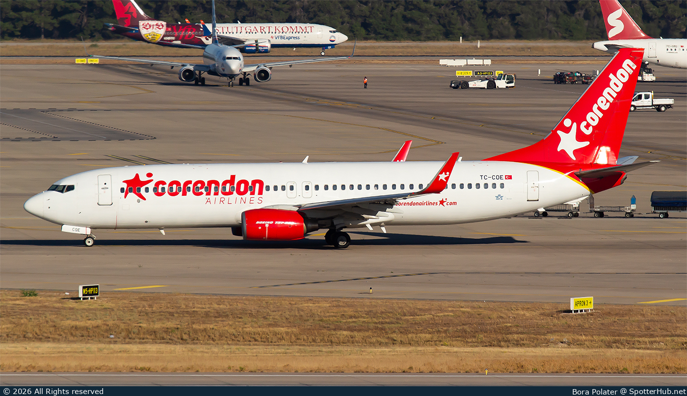 Photo of TC-COE - Boeing 737-86J operated by Corendon Airlines
