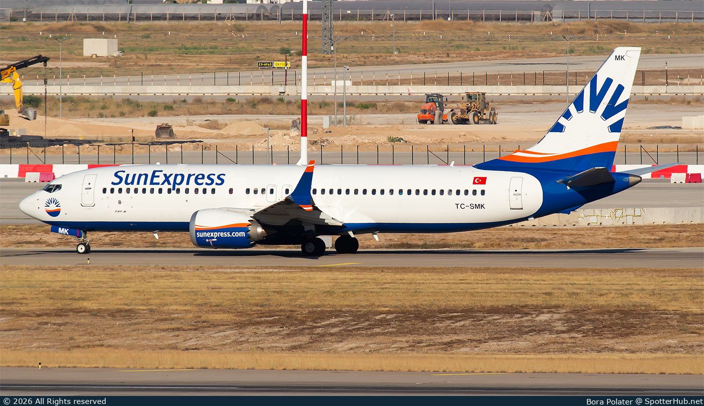 Photo of TC-SMK - Boeing 737 MAX 8 operated by SunExpress