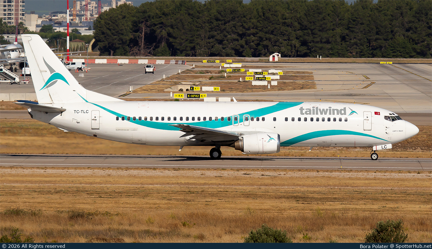 Photo of TC-TLC - Boeing 737-4Q8 operated by Tailwind Airlines