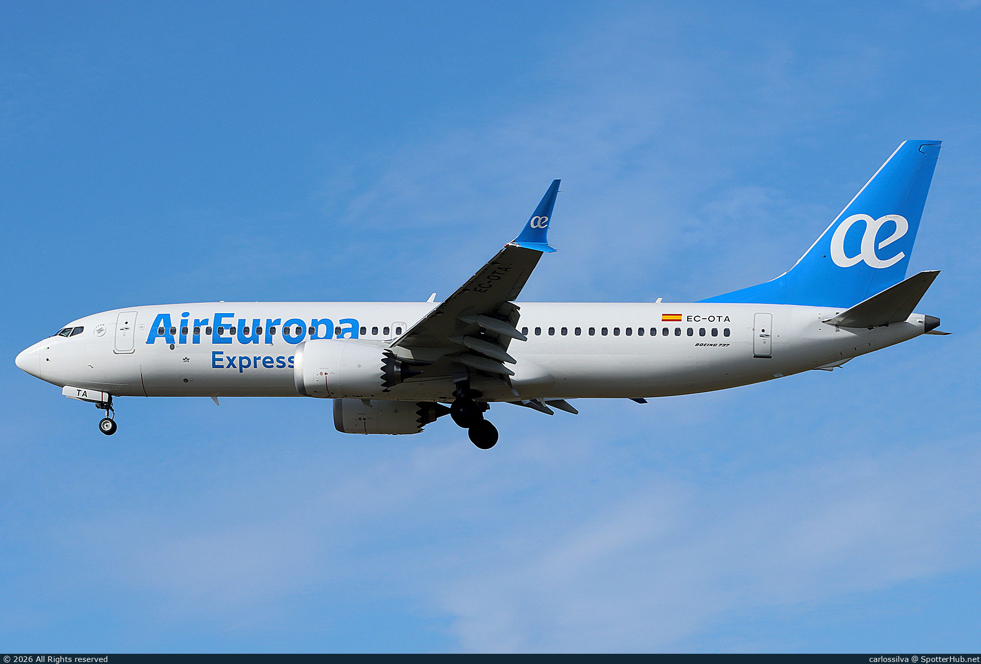Photo of EC-OTA - Boeing 737 MAX 8 operated by Air Europa Express (opb Aeronova)