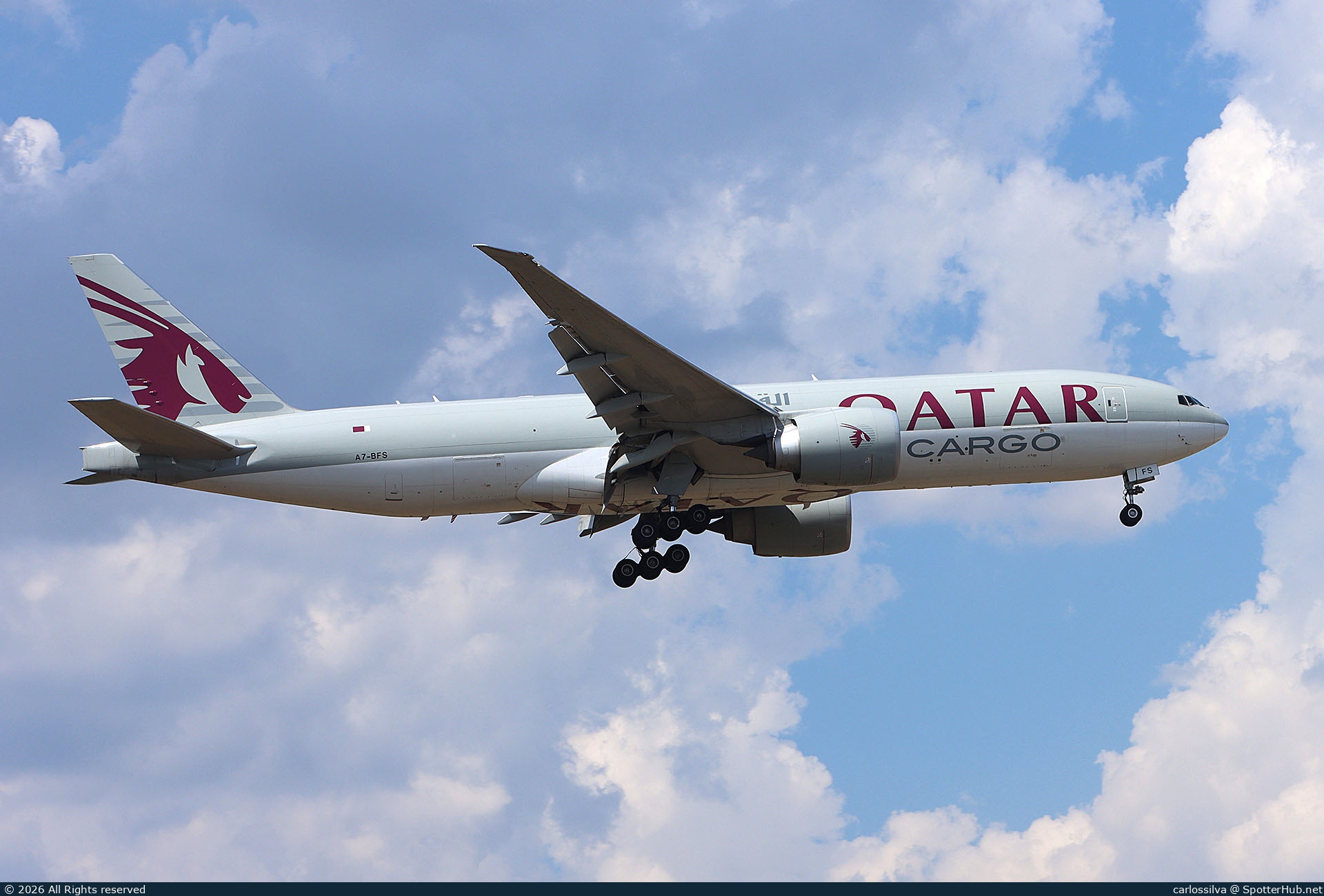 Photo of A7-BFS - Boeing 777-F operated by Qatar Airways Cargo