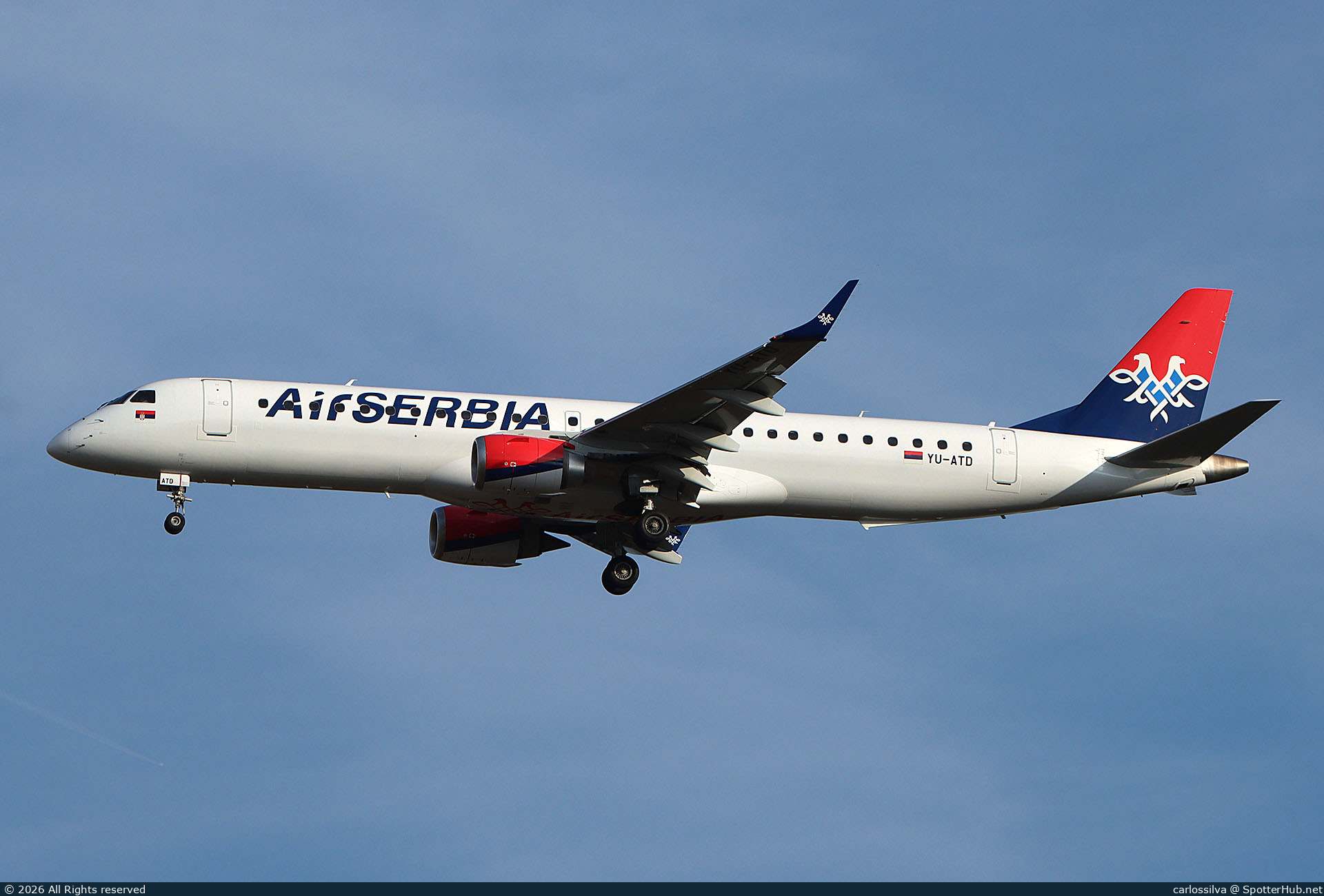 Photo of YU-ATD - Embraer ERJ-195LR operated by Air Serbia