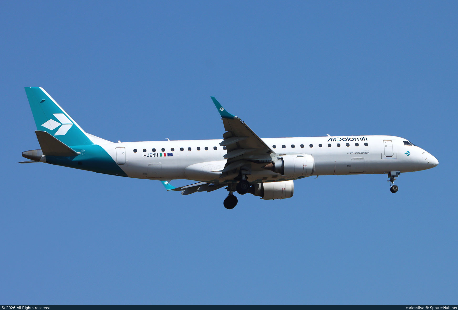 Photo of I-JENH - Embraer ERJ-190LR operated by Air Dolomiti