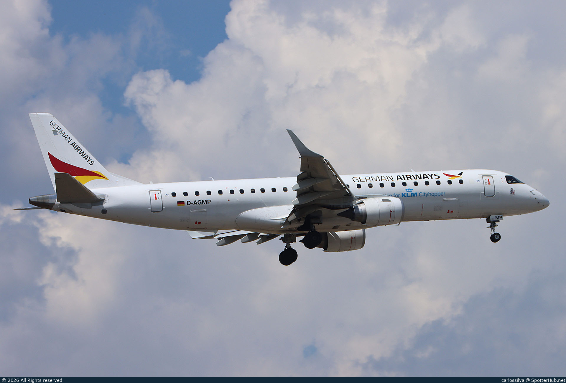 Photo of D-AGMP - Embraer ERJ-190AR operated by German Airways