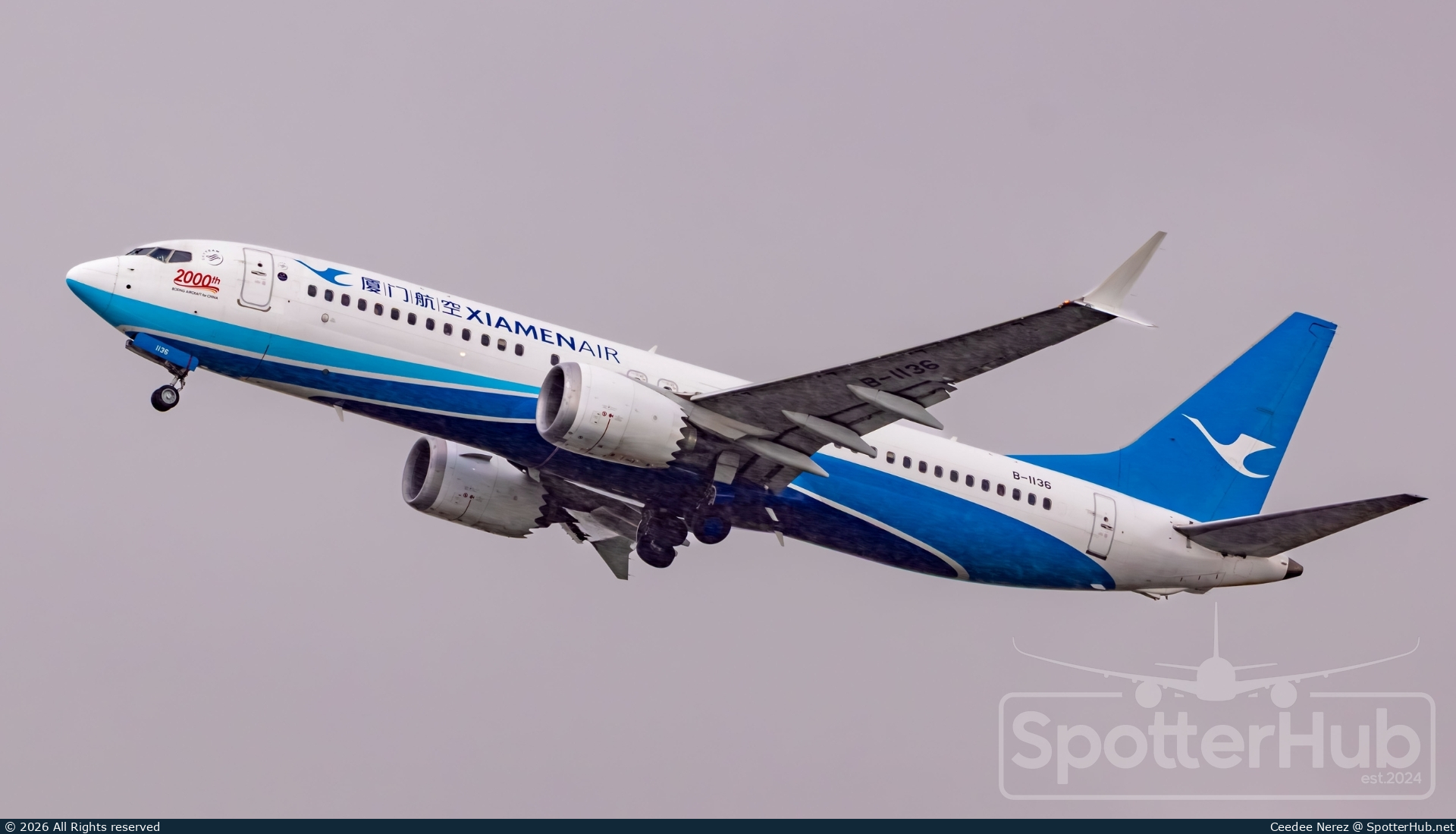 Photo of B-1136 - Boeing 737 MAX 8 operated by Xiamen Airlines