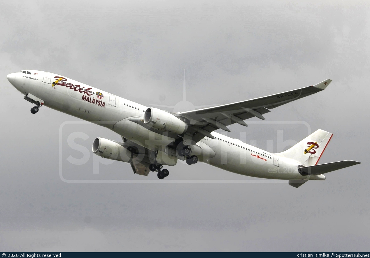 Photo of 9M-LFC - Airbus A330-343 operated by Batik Air Malaysia