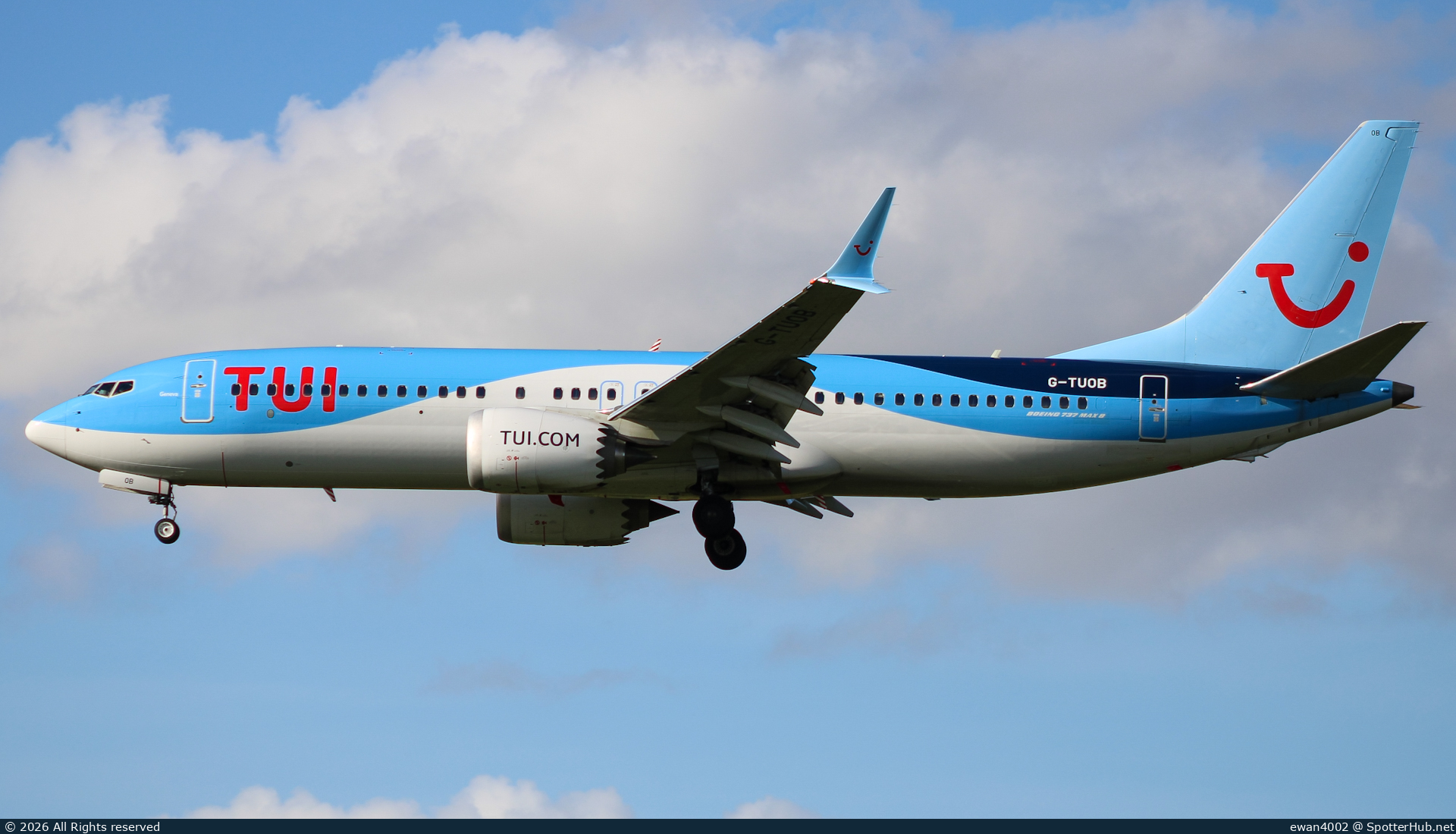 Photo of G-TUOB - Boeing 737 MAX 8 operated by TUI Airways