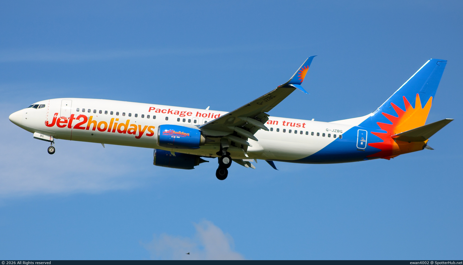 Photo of G-JZBG - Boeing 737-8MG operated by Jet2
