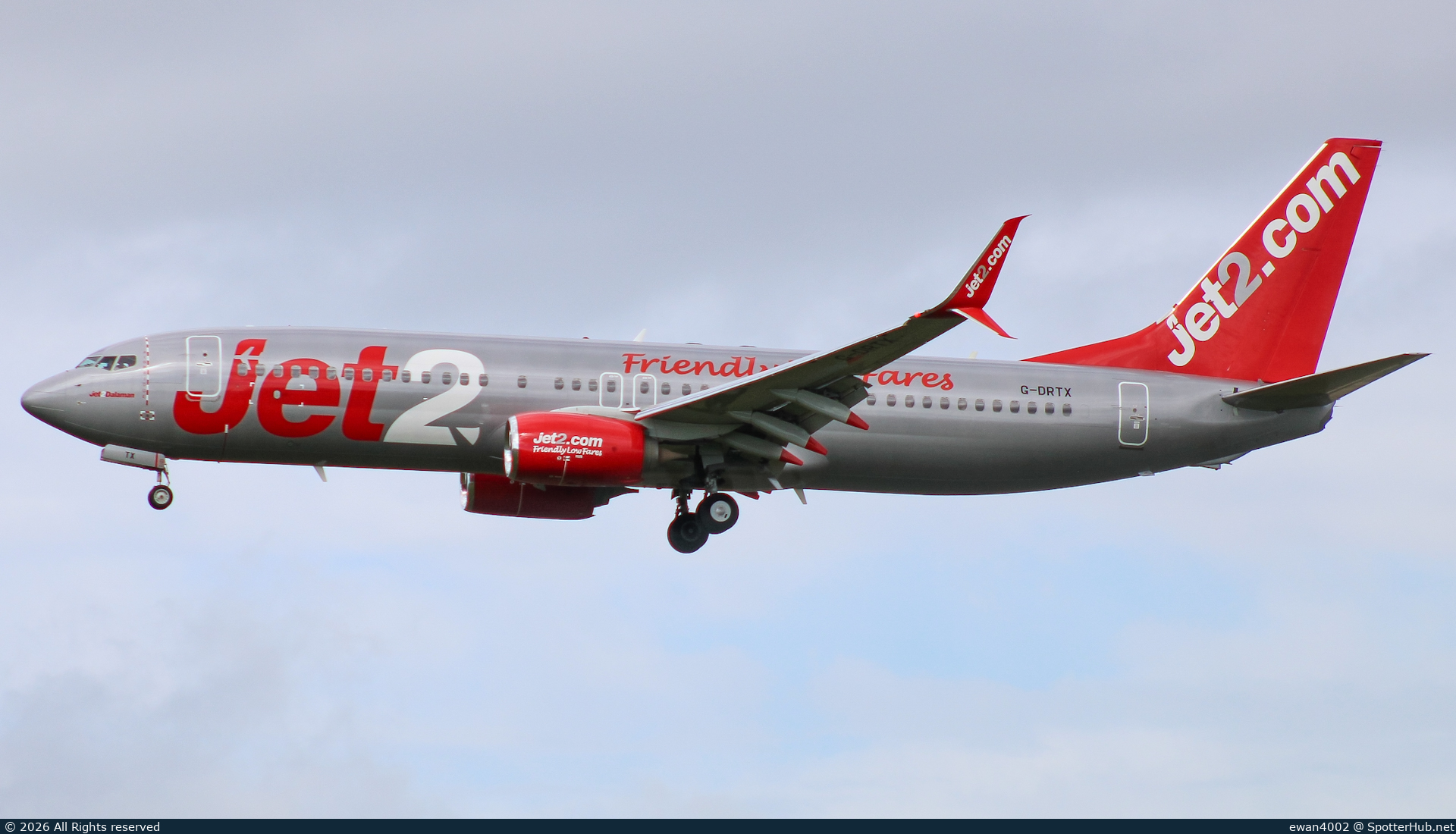 Photo of G-DRTX - Boeing 737-8AL operated by Jet2