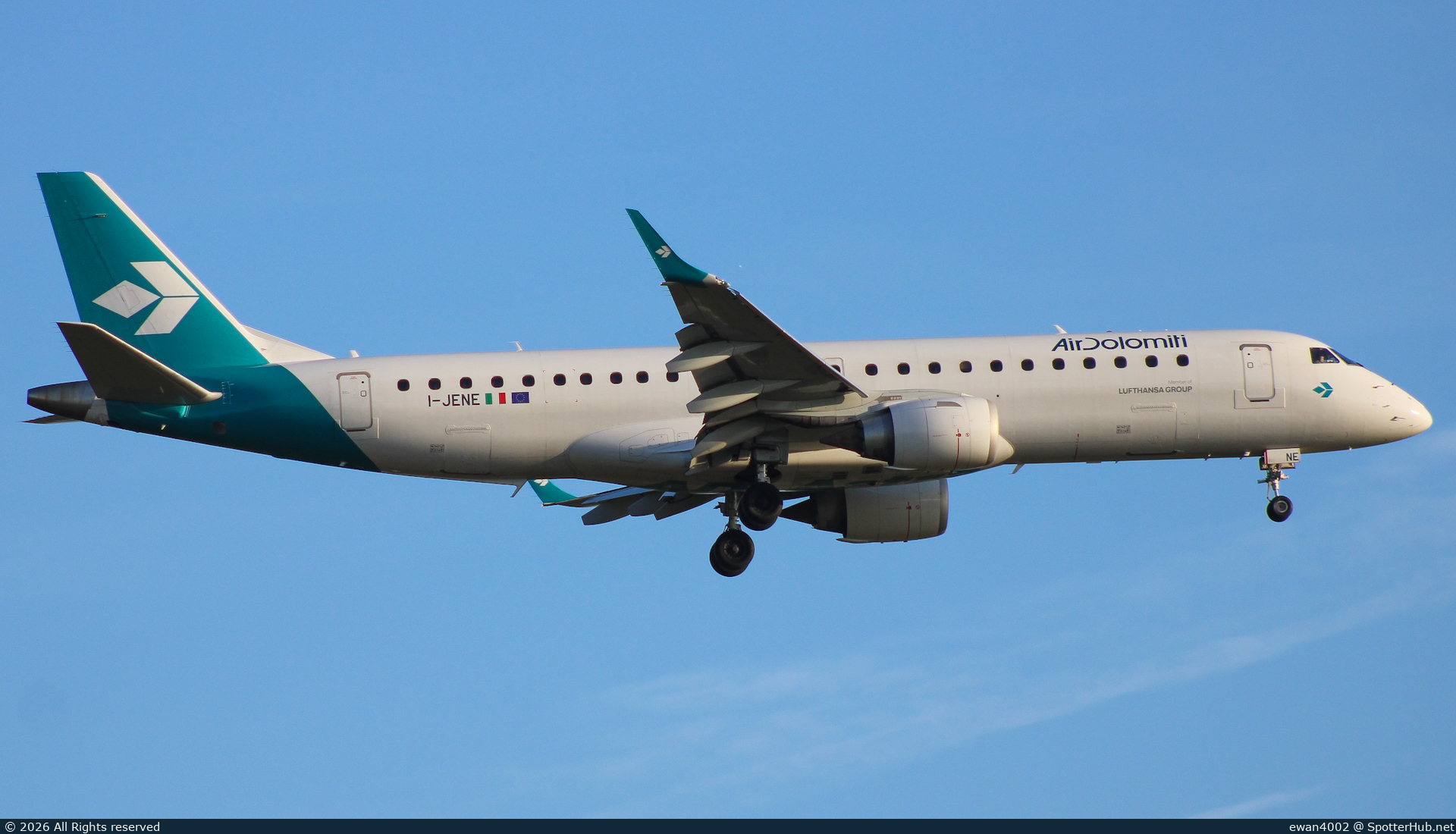 Photo of I-JENE - Embraer ERJ-190LR operated by Air Dolomiti