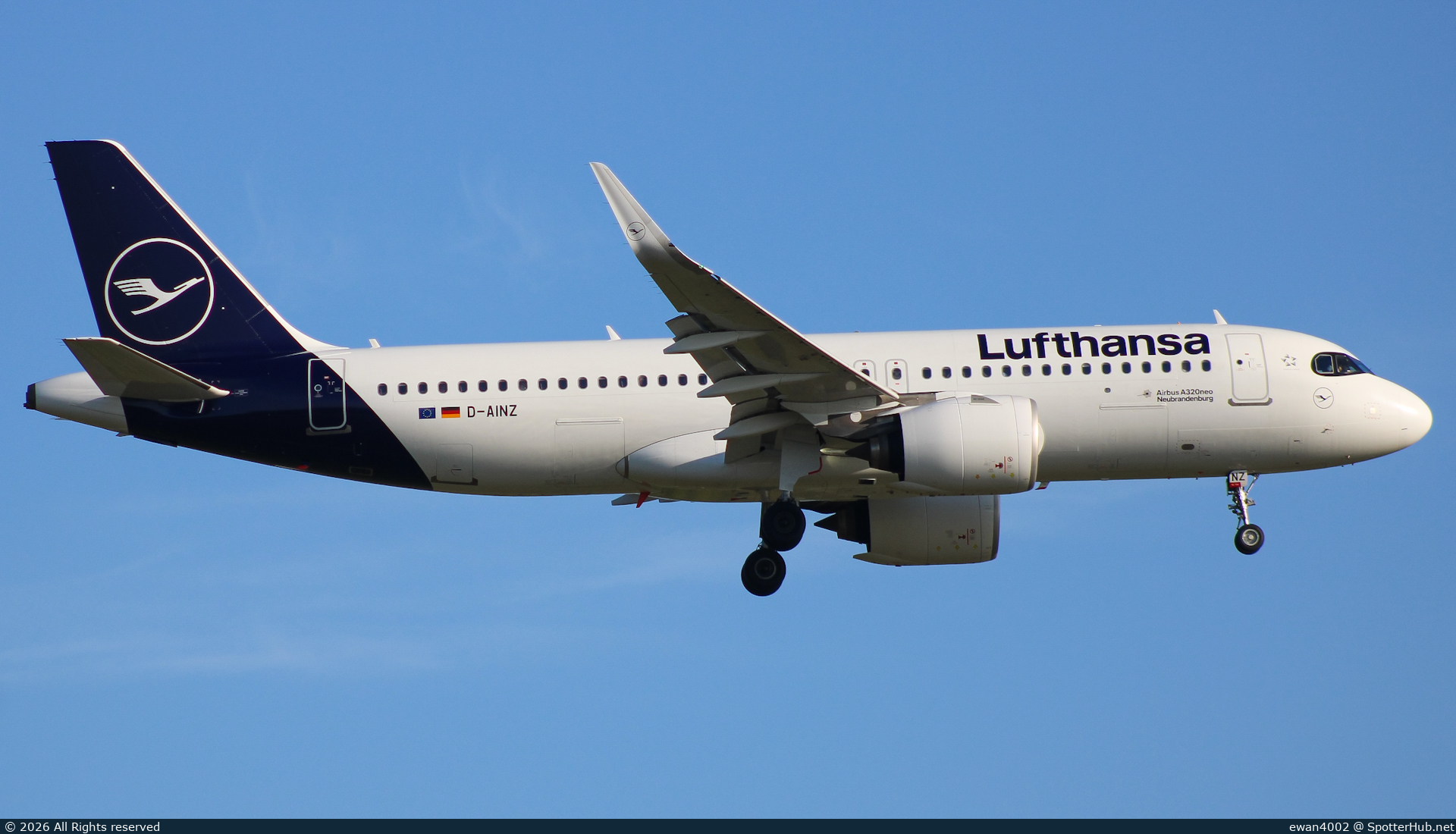 Photo of D-AINZ - Airbus A320-271N operated by Lufthansa