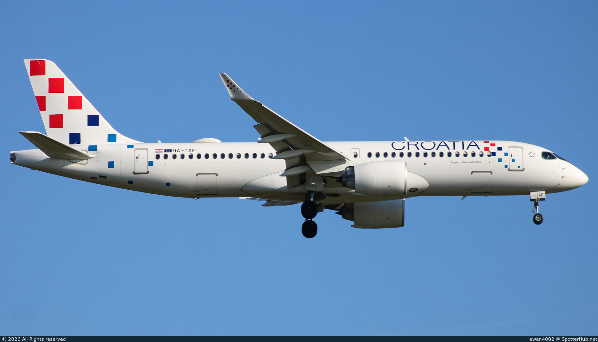 Photo of 9A-CAE - Airbus A220-300 operated by Croatia Airlines