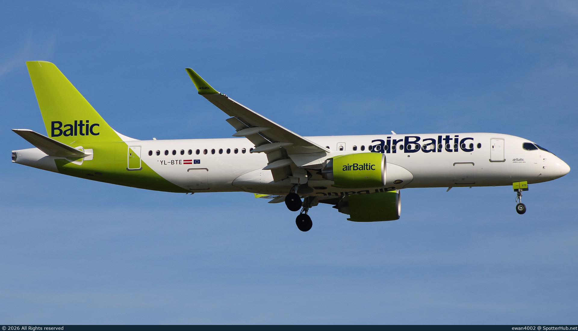 Photo of YL-BTE - Airbus A220-300 operated by airBaltic