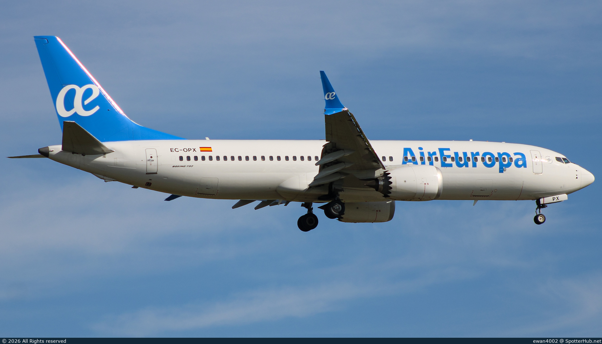 Photo of EC-OPX - Boeing 737 MAX 8 operated by Air Europa