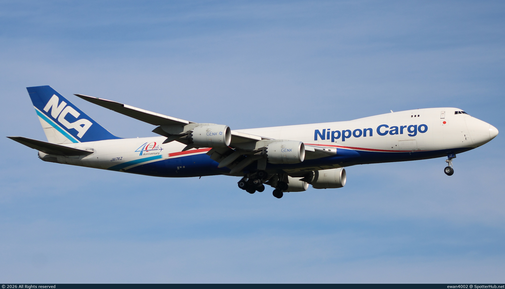 Photo of JA17KZ - Boeing 747-8KZF operated by Nippon Cargo Airlines