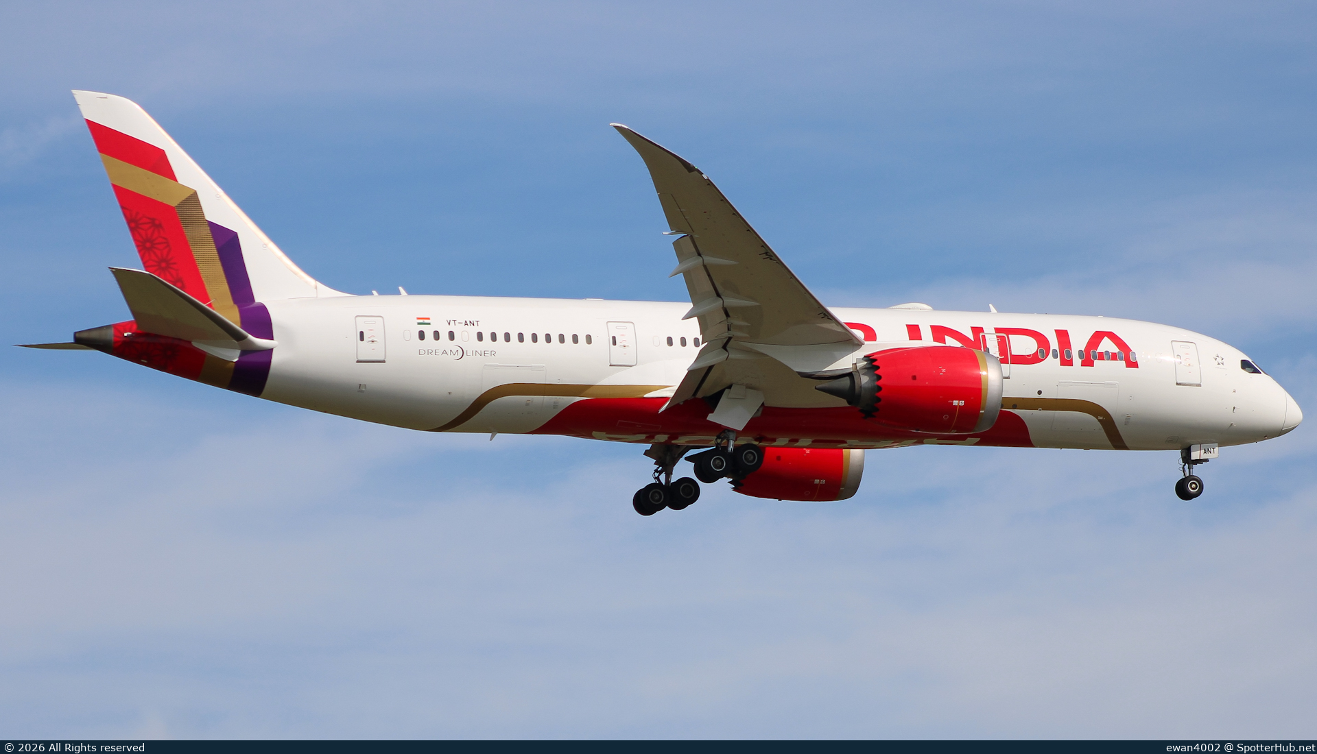 Photo of VT-ANT - Boeing 787-8 Dreamliner operated by Air India