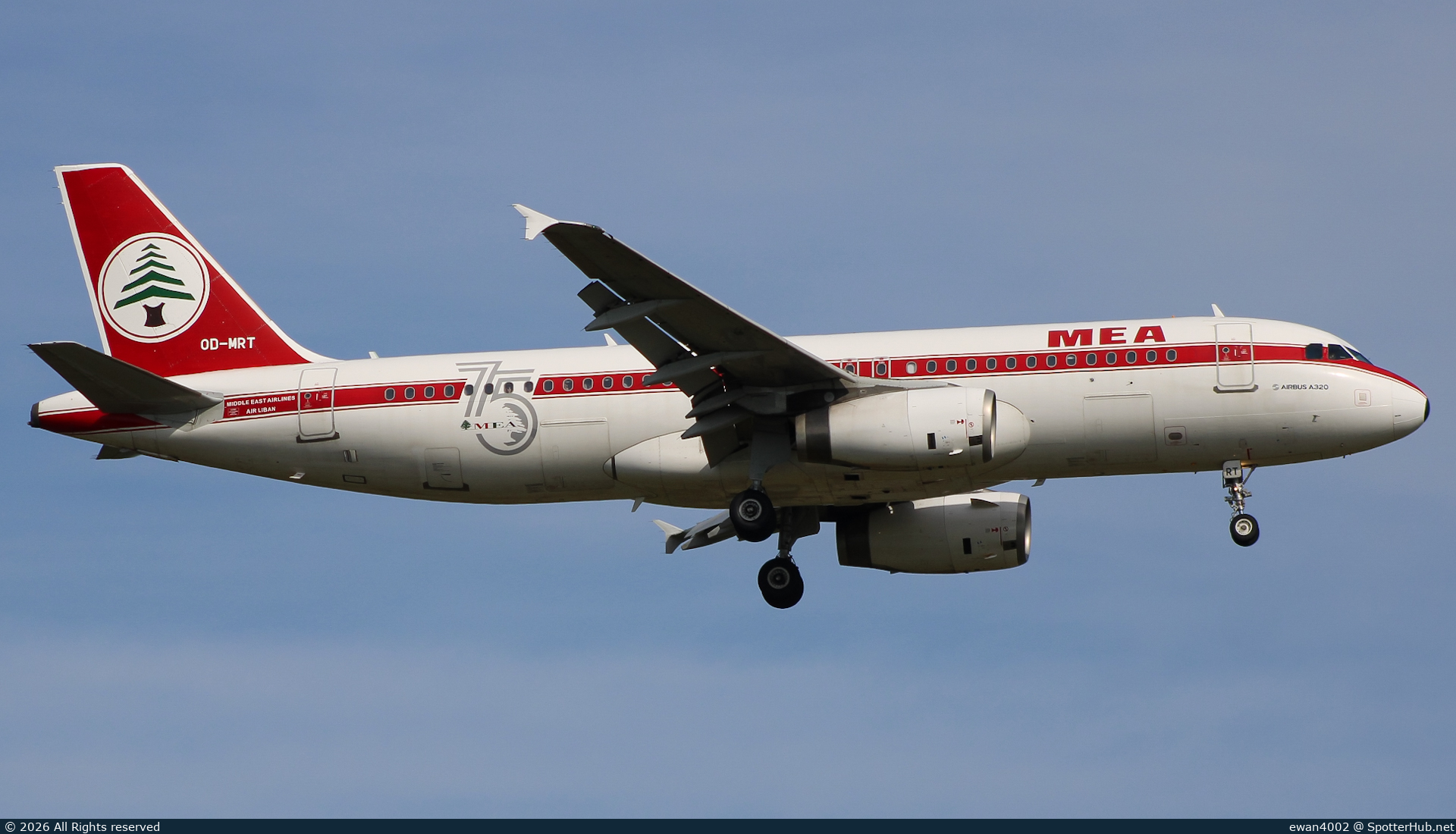 Photo of OD-MRT - Airbus A320-232 operated by MEA Middle East Airlines