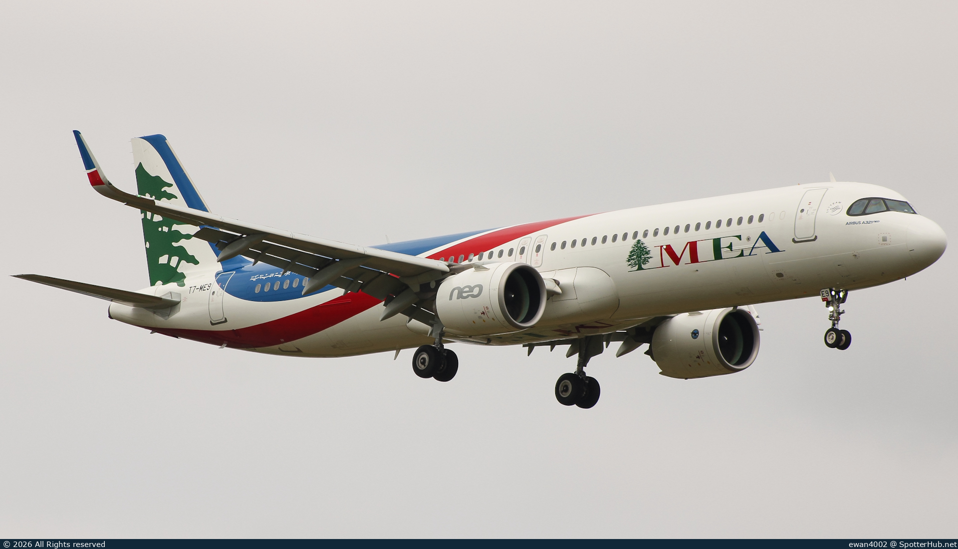 Photo of T7-ME9 - Airbus A321-271NX operated by MEA Middle East Airlines