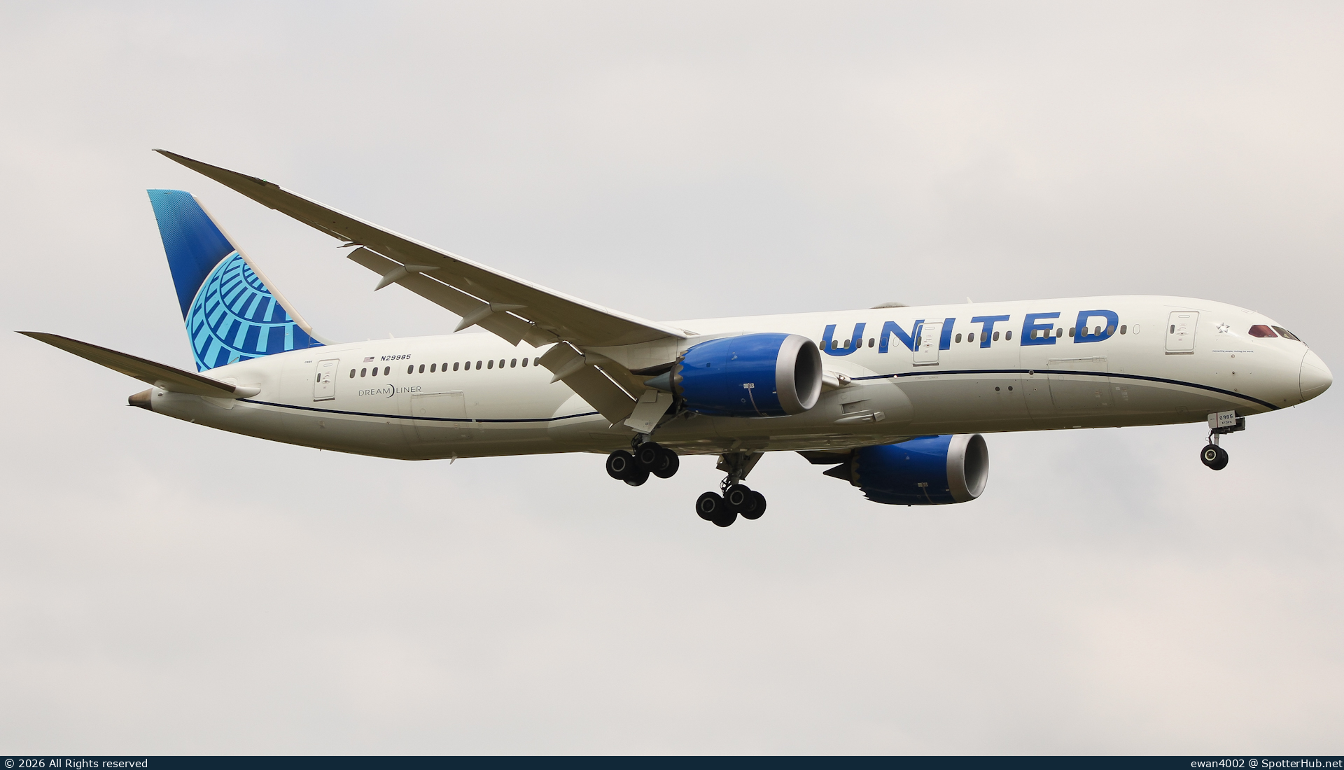 Photo of N29985 - Boeing 787-9 Dreamliner operated by United Airlines