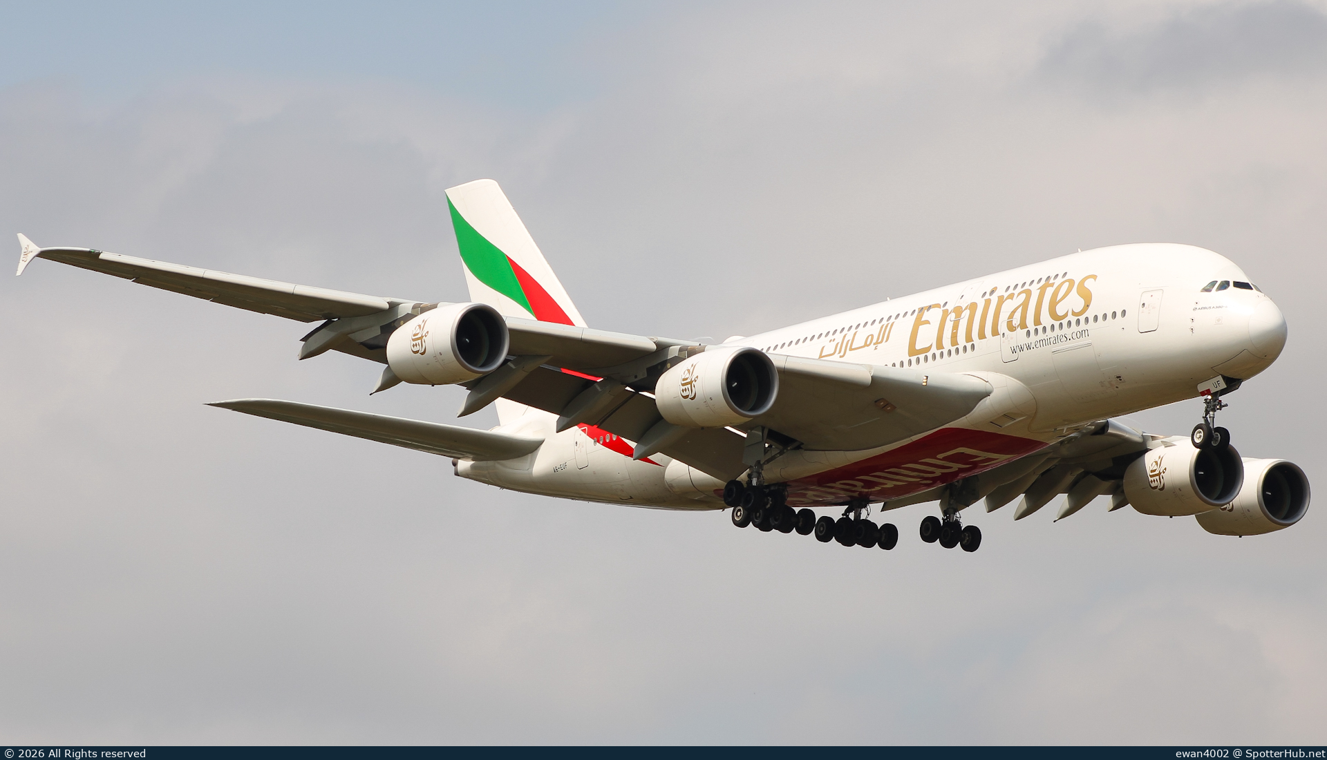 Photo of A6-EUF - Airbus A380-861 operated by Emirates
