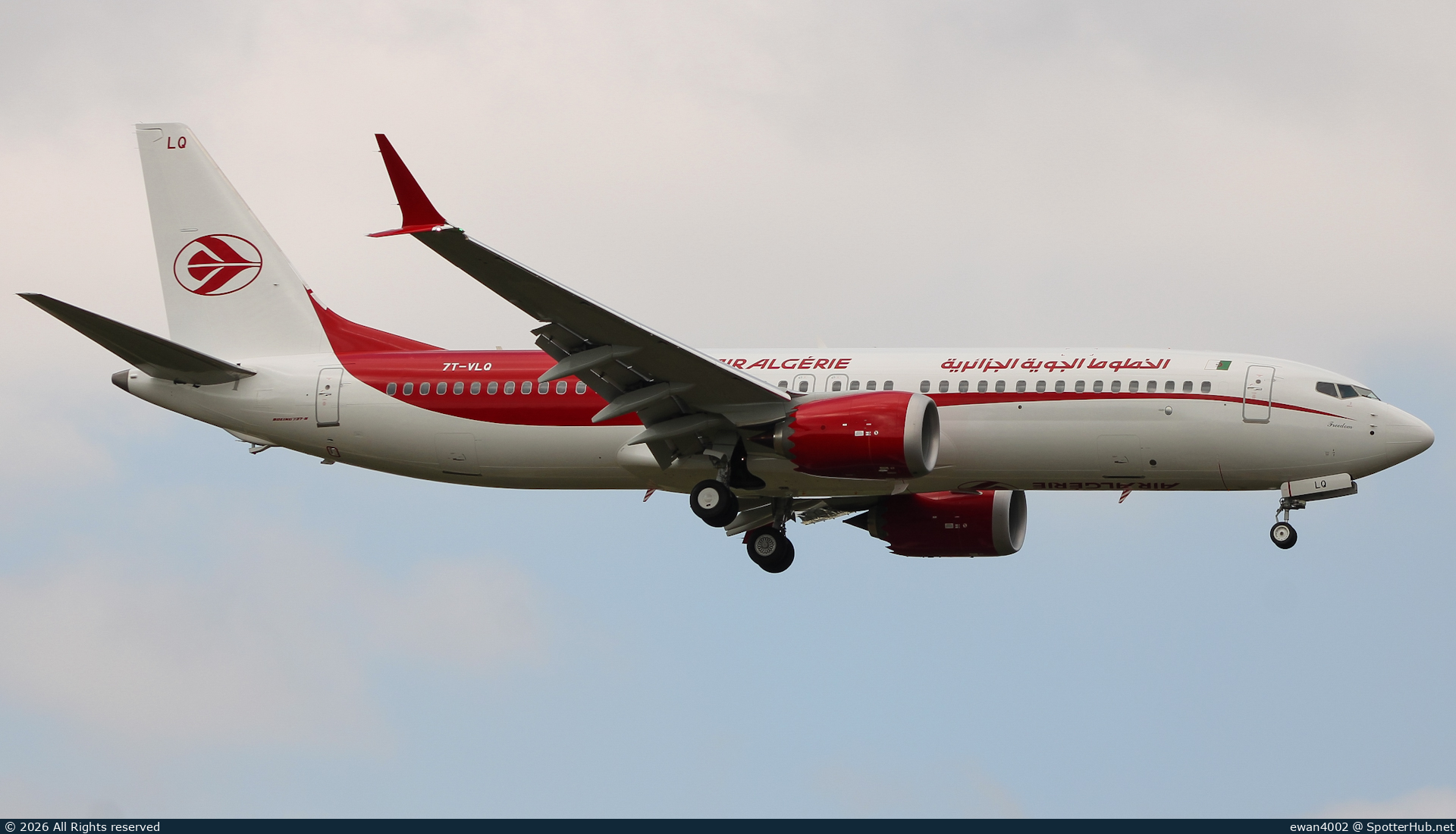 Photo of 7T-VLQ - Boeing 737 MAX 8 operated by Air Algérie