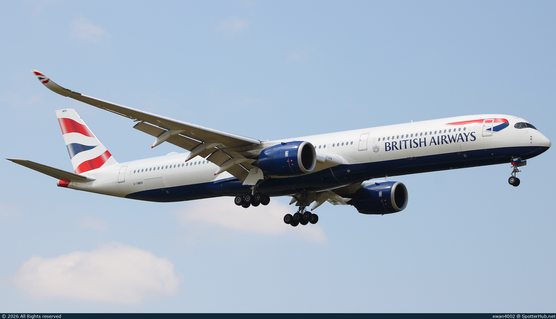 Photo of G-XWBR - Airbus A350-1041 operated by British Airways