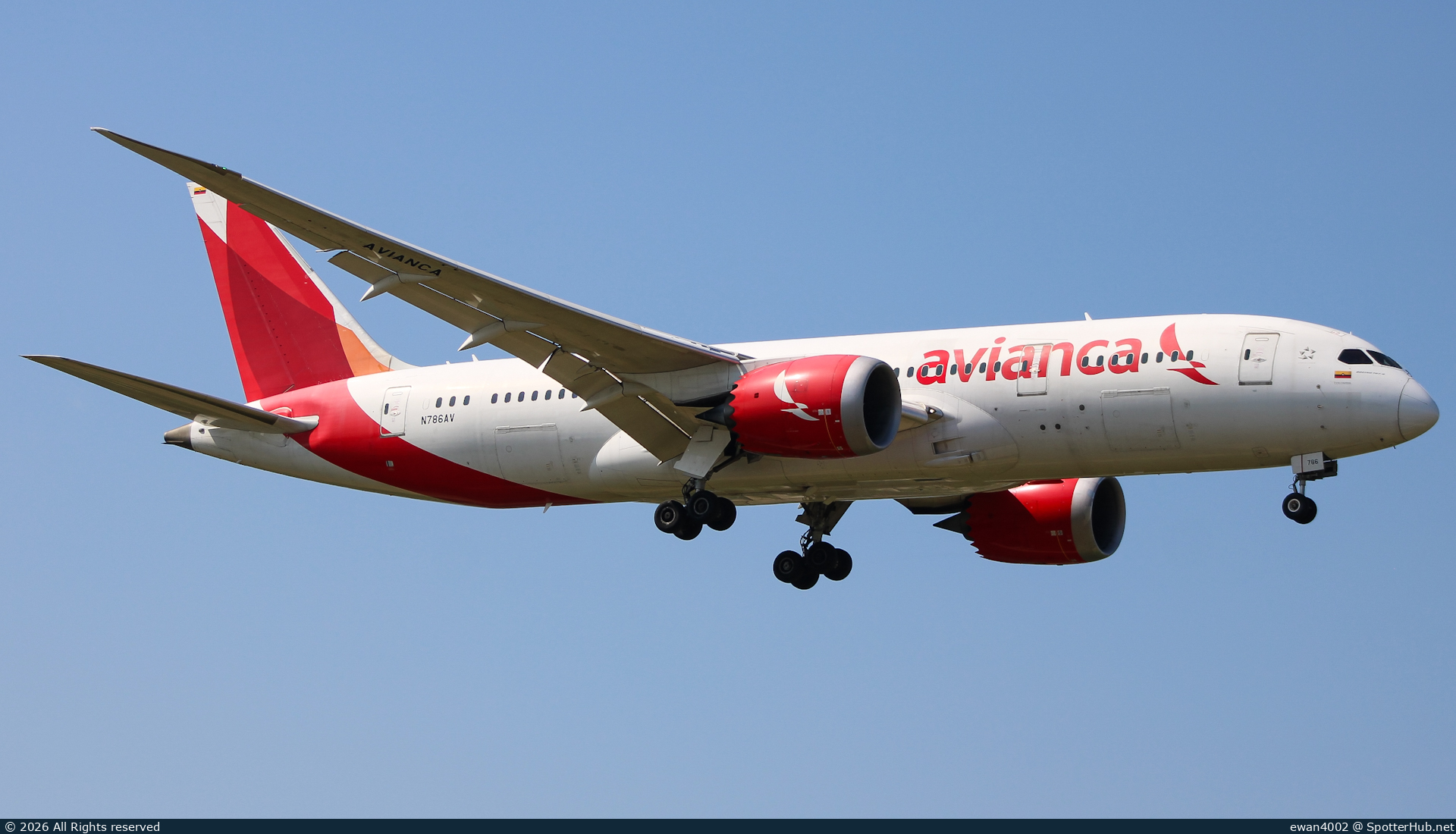Photo of N786AV - Boeing 787-8 Dreamliner operated by Avianca