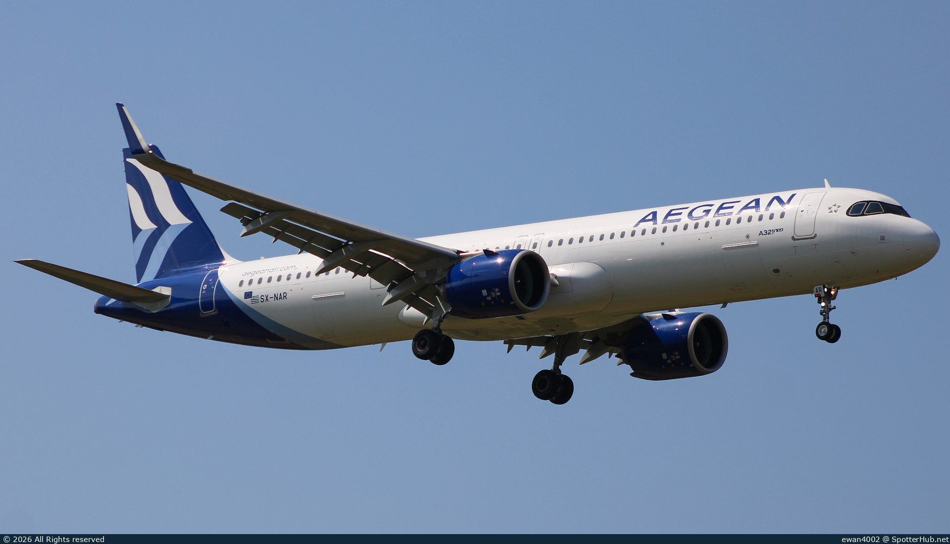 Photo of SX-NAR - Airbus A321-271NX operated by Aegean Airlines