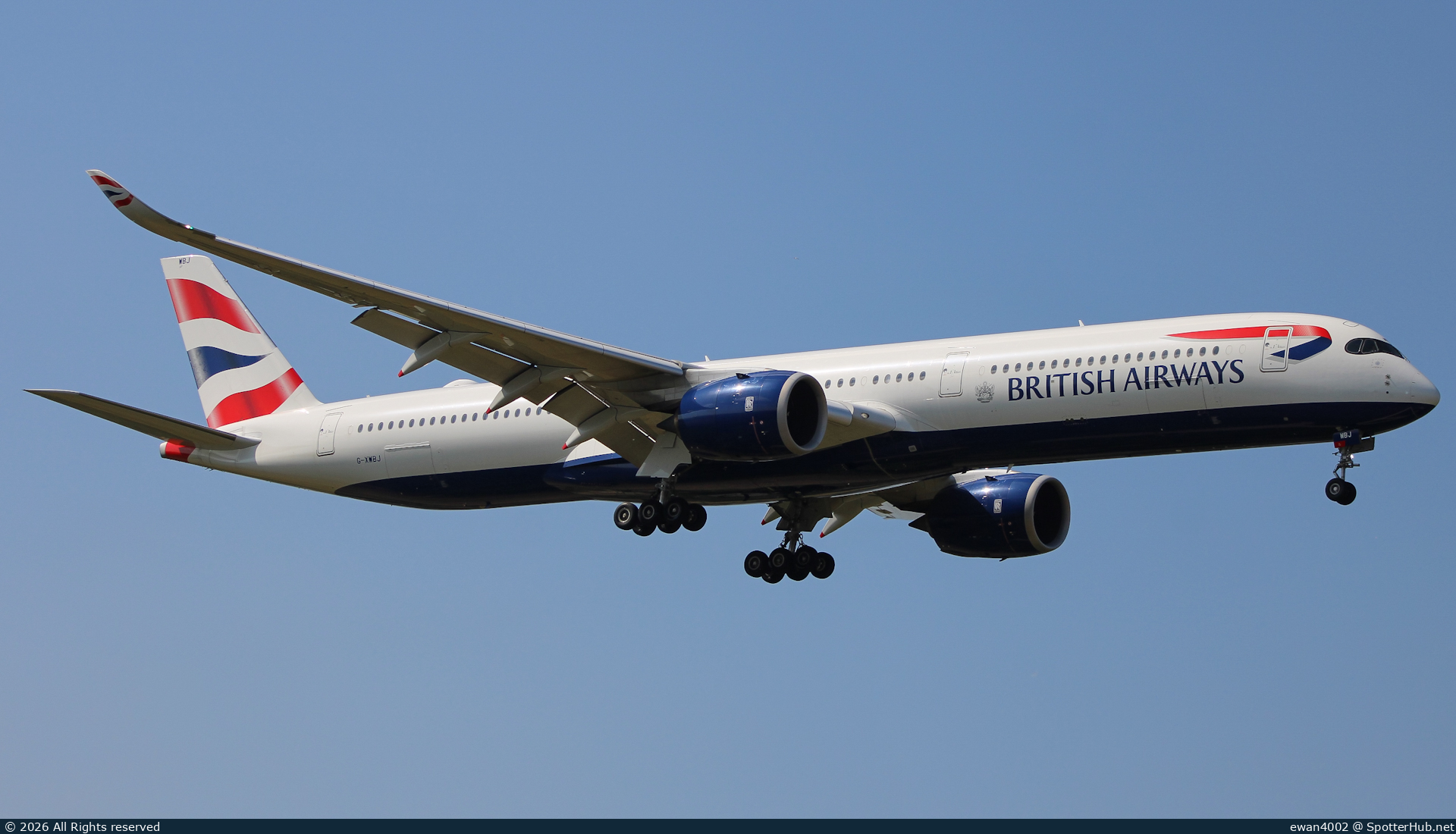 Photo of G-XWBJ - Airbus A350-1041 operated by British Airways