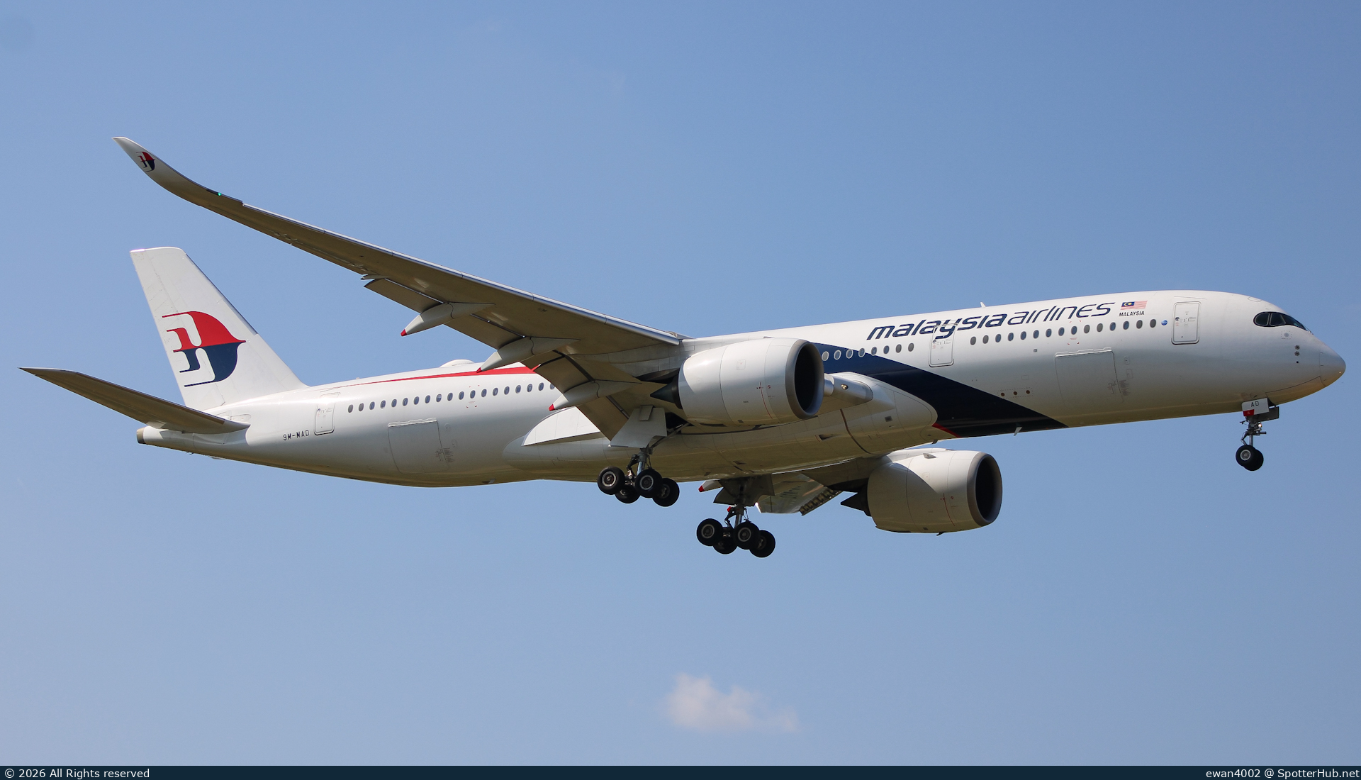 Photo of 9M-MAD - Airbus A350-941 operated by Malaysia Airlines