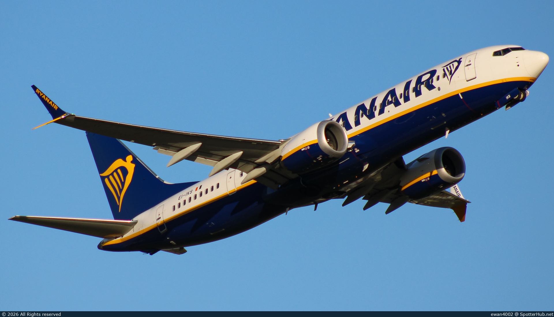 Photo of EI-IKS - Boeing 737 MAX 8-200 operated by Ryanair