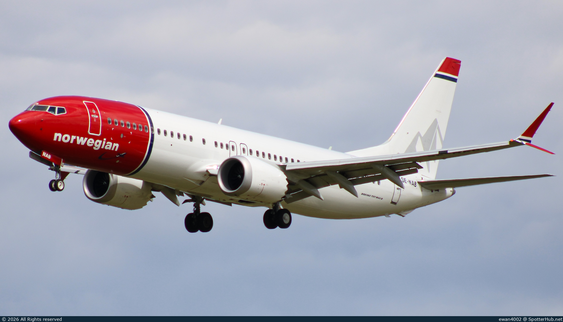 Photo of SE-NAB - Boeing 737 MAX 8 operated by Norwegian Air Sweden