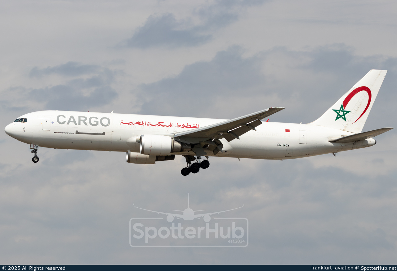 Photo of CN-ROW - Boeing 767-343(ER)(BCF) operated by Royal Air Maroc Cargo