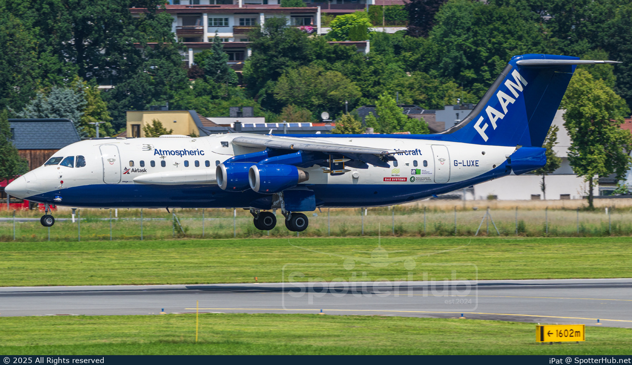 Photo of G-LUXE - British Aerospace 146-301ARA operated by FAAM Airborne Laboratory (opb Airtask)