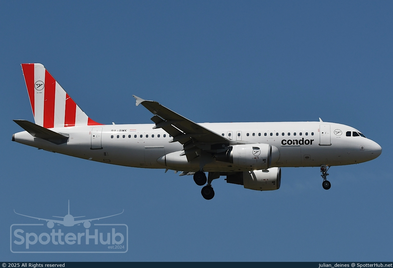Photo of 9A-BWK - Airbus A319-112 operated by Condor (opb Fly Air41 Airways)