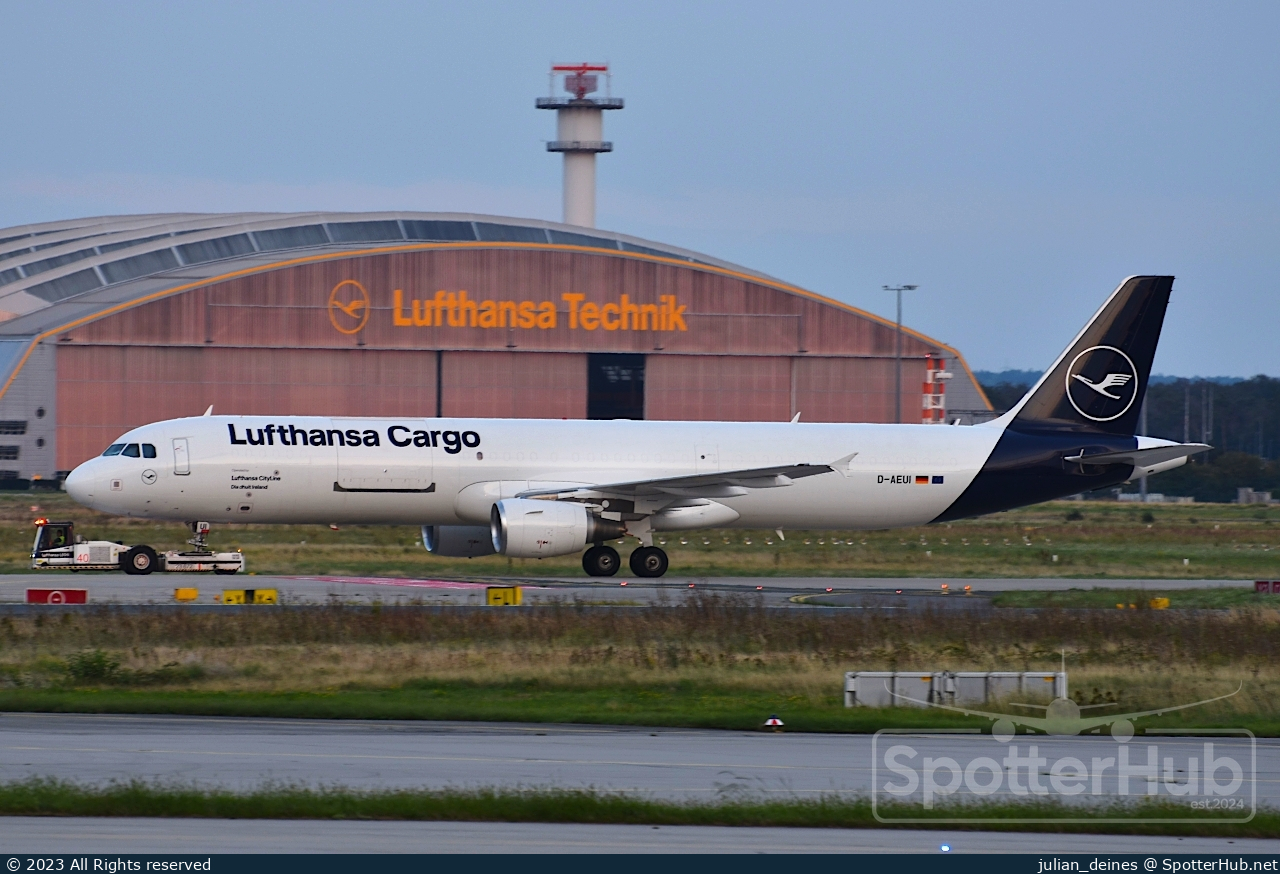 Photo of D-AEUI - Airbus A321-211(P2F) operated by Lufthansa Cargo (opb Lufthansa CityLine)
