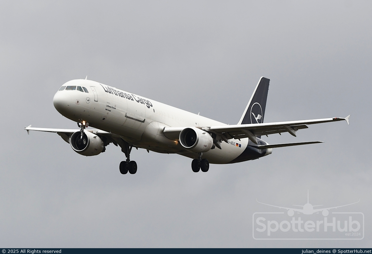 Photo of D-AEUC - Airbus A321-211(P2F) operated by Lufthansa Cargo (opb Lufthansa CityLine)