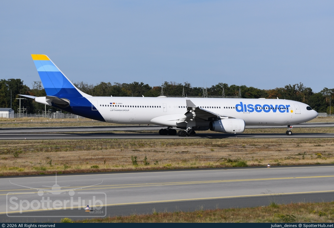 Photo of D-AIKH - Airbus A330-343 operated by Discover Airlines