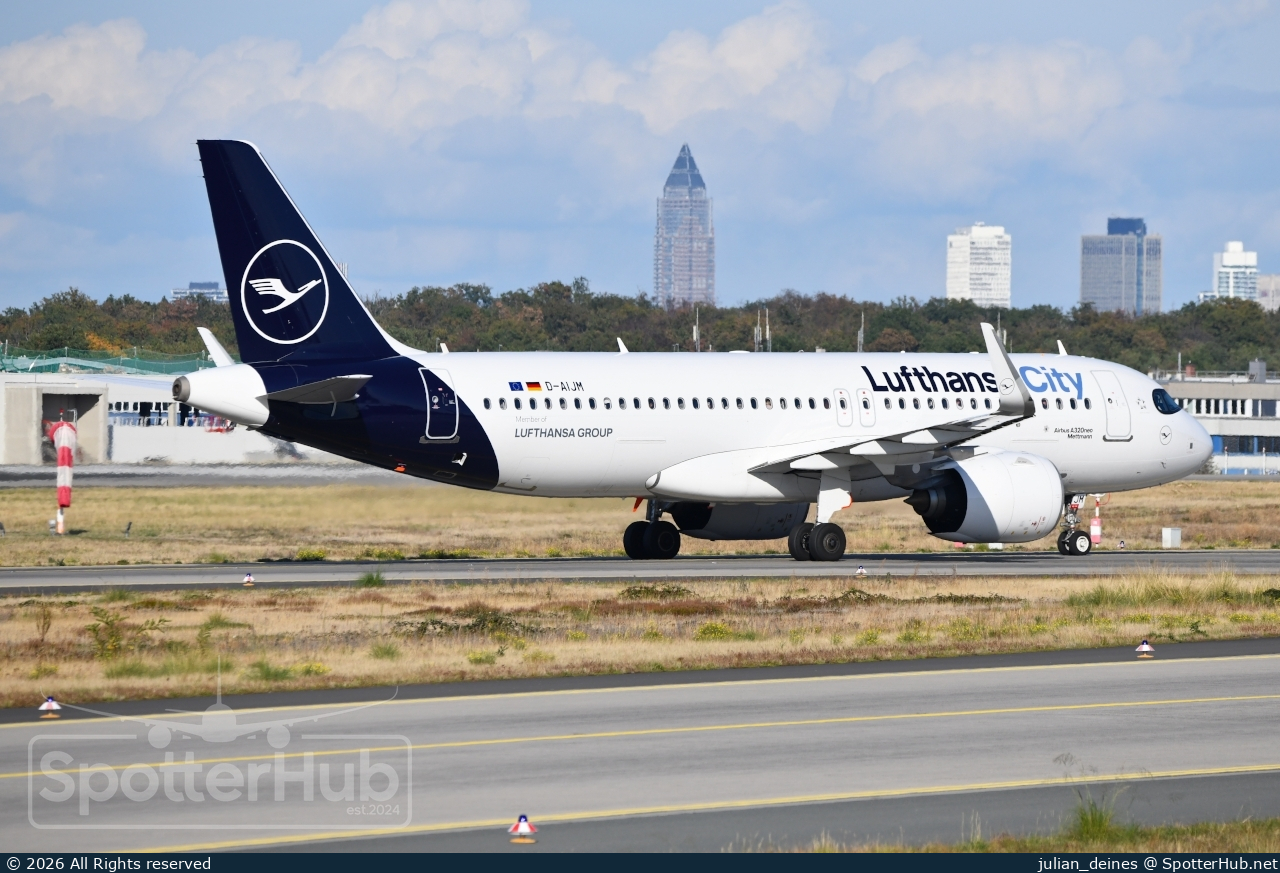 Photo of D-AIJM - Airbus A320-271N operated by Lufthansa City Airlines